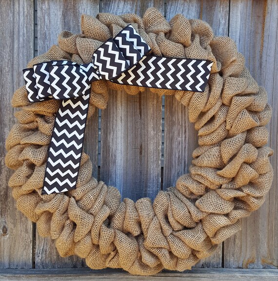 Burlap Door Wreath Black Burlap Wreath Front Door Wreath Etsy