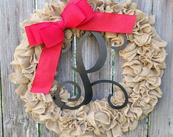 Front Door Wreath Year Round, Farmhouse Decor Housewarming Gift, Red and Black Decor, Personalized Custom Wreath