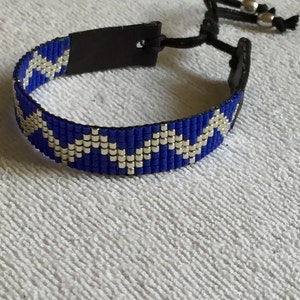 Blue silver miyuki delica bracelet image 1