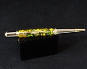 Handmade twist ink pen in beautiful Yellow Green Paua Abalone by Specialty Turned Designs