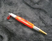Handmade red pearl diva charm pen with Swarovski crystals by Specialty Turned Designs