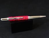 Handmade twist ink pen in beautiful Fuchsia Red Paua Abalone by Specialty Turned Designs