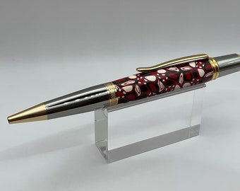 Red, White and Black Polymer Clay Pen