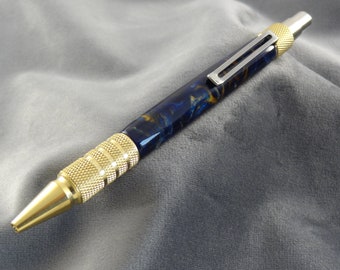 Golden Blue Flexigran Click Pen