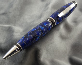 Raffir Blue with Aluminum Acrylic Pen