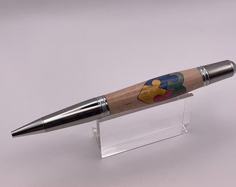 Autism Puzzle Heart Inlay Pen