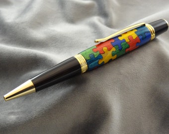 Autism Puzzle Pieces Inlay Pen