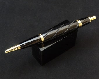 Black Spiral Wood Pen