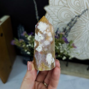Carnelian Flower Agate Tower - Druzy High Quality Flower Agate and Carnelian