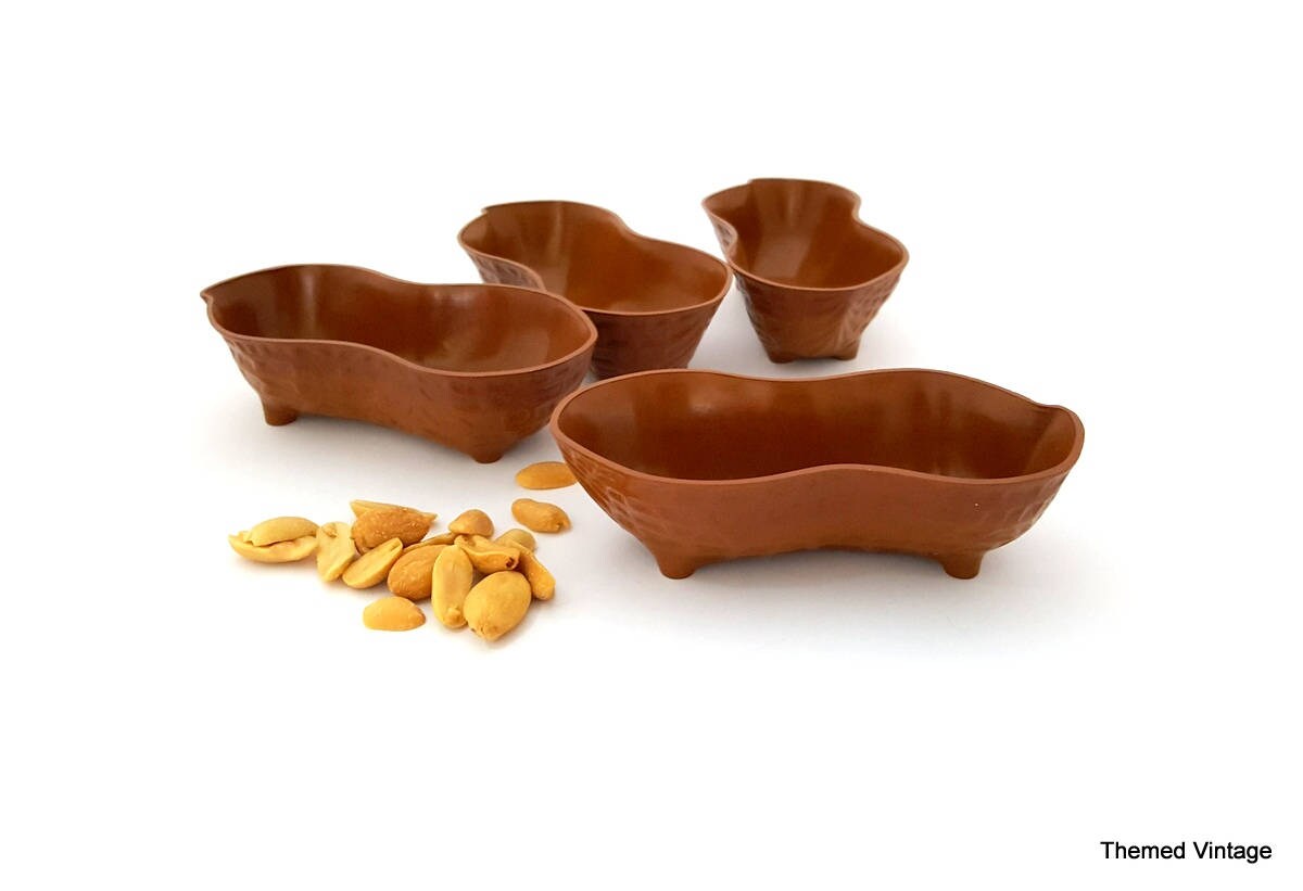 Mr. Peanut serving bowls moulded plastic peanut shaped Etsy