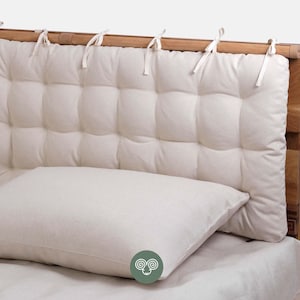 Wool Tufted Headboard Cushion / Handmade, All-Natural / Oeko-Tex Certified Wool Filling & Fabrics / Any Size on Request