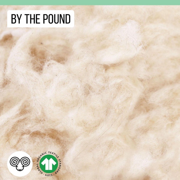 Organic Wool Stuffing / GOTS Certified / Perfect for filling pillows, cushions, dolls