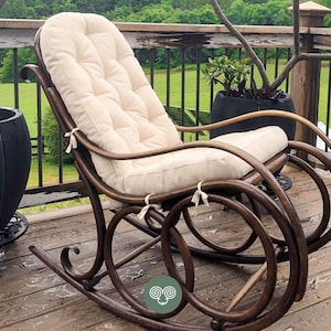 Wool Tufted Chair Cushion / Made to order from Organic and Oeko-Tex Fabrics & Wool / ANY SIZE and Shape on Request