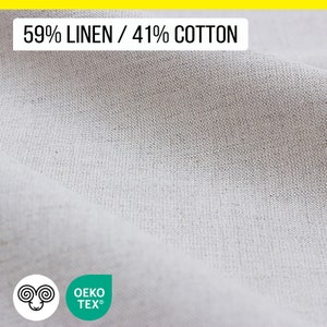 59% Linen - 41 Cotton blend  / OEKO-TEX® Certified / Width 150 cm ( 59" ) / By the Yard