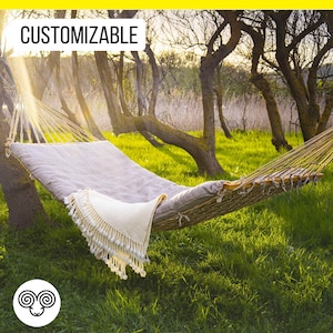 Cuscino amaca in lana con fodera sfoderabile / Amaca opzionale / Imbottitura in lana certificata Oeko-Tex / Tutto naturale / Qualsiasi dimensione su richiesta