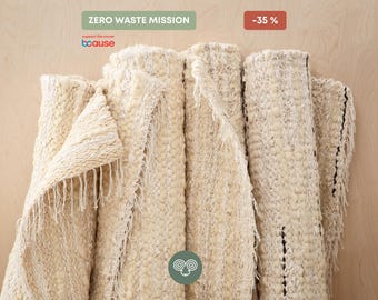 Handwoven Wool Cotton Rug – Natural Zero Waste Area Rug
