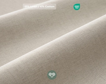 Linen Cotton Fabric by the Yard – OEKO-TEX Natural Blend Sewing Fabric