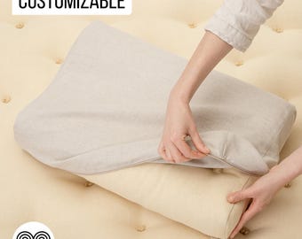 Ergonomic Pillowcase / Linen / Silk / All-natural, Non-toxic, Untreated Fabric / Any Size on Request