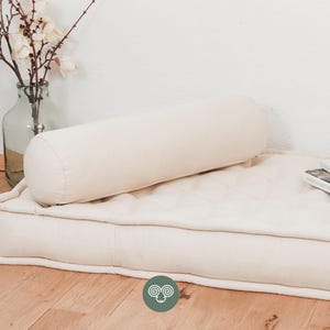 Wool Bolster Pillow / Removable Cover / Made to Order from Organic and Oeko-Tex Fabrics & Wool / Any Custom Size on Request
