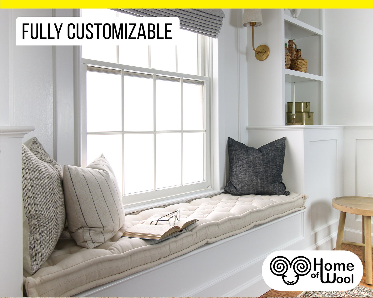 3 Tufted Wool Seat Cushion / Made to Order From Organic Etsy