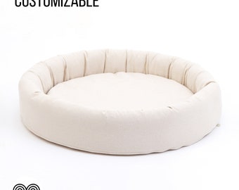 Round Wool Pet Bed / All-natural, Non-toxic / Oeko-Tex Certified Materials / Custom Sizes on Request