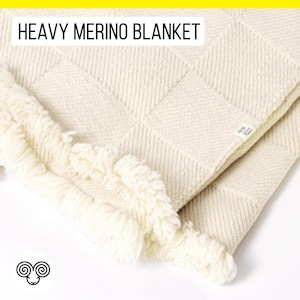 Heavy Merino Wool Blanket / 77&quot; x 83&quot; (195 x 210 cm) / All-Natural Throw Blanket