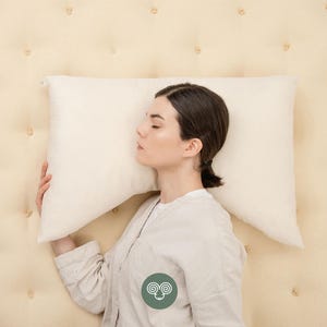 Curved Wool Pillow and Pillowcase for Side Sleepers / Made to Order from Organic and Oeko-Tex Fabrics & Wool / Any Size on Request