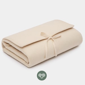 Opvouwbaar reiskussen van wol / wasbare hoes / Op bestelling gemaakt van biologische en Oeko-Tex stoffen en wol / Aangepaste maten op aanvraag