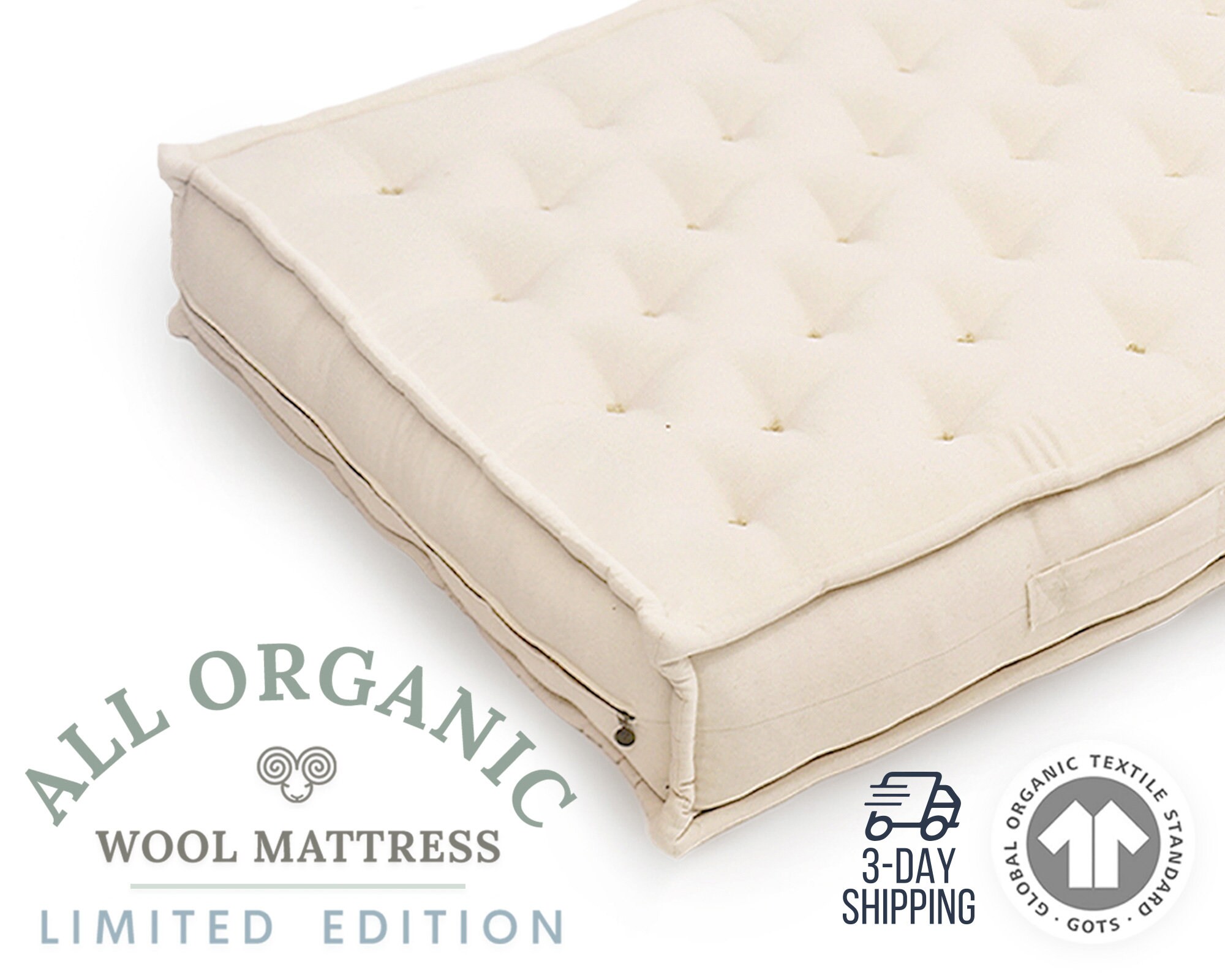 Organic Wool Mattress / Express 3day Shipping / US or CUSTOM Etsy