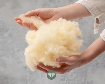 Organic Wool Stuffing / GOTS Certified / Perfect for filling pillows, cushions, dolls