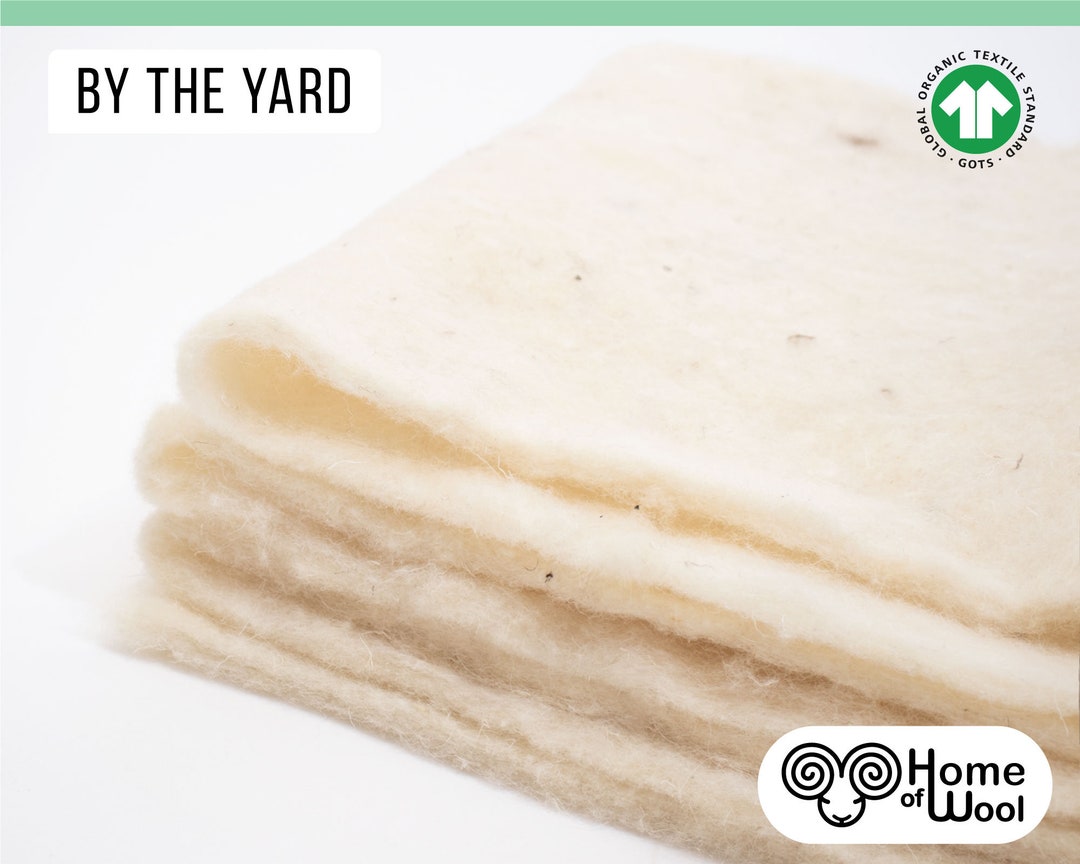 100 Organic Wool Batting / by the Yard / GOTS Certified / Etsy