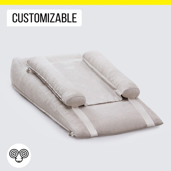 Anti reflux Baby Wedge Wool Pillow Made to Order From Organic and Oeko tex Fabrics Wool Any Size on Request Etsy