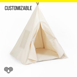 Organic Kids Teepee, Cotton and Hemp Canvas and Bamboo Poles / Non-toxic, Chemical-free, All-natural / ANY CUSTOM size on request
