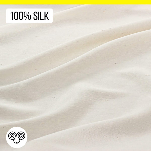 Natural Mulberry Silk Fabric / 100% Silk 42 Momme / By the Yard or Meter / Width 150 cm (59")