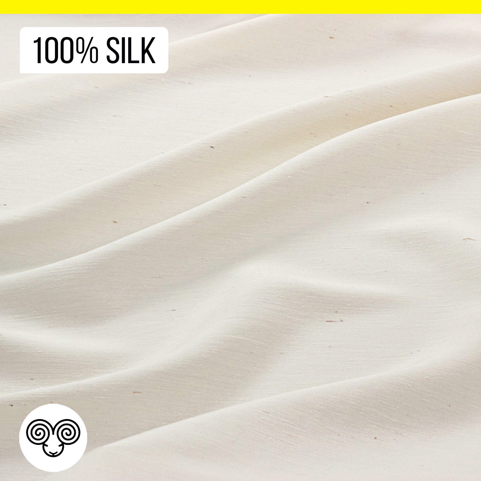Black Silk fabric by the yard - Natural silk - Pure Mulberry Silk - Ha