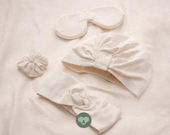 Mulberry Silk Beauty Sleep Set – Silk Pillowcase, Eye Mask and Hair Set