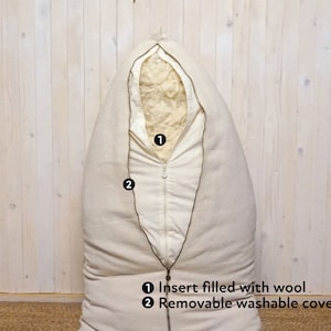 Wool Bean Bag Chair / Made to Order from Organic and Oeko-Tex Fabrics & Wool / Custom Sizes on Request image 7