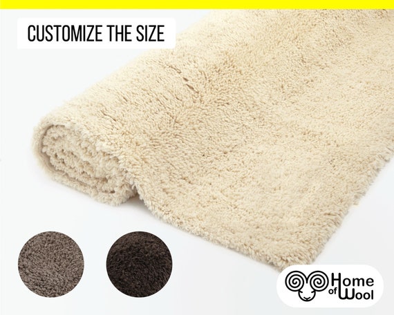 High Pile Wool Rug / Natural Brown Grey and Cream Colors - Etsy