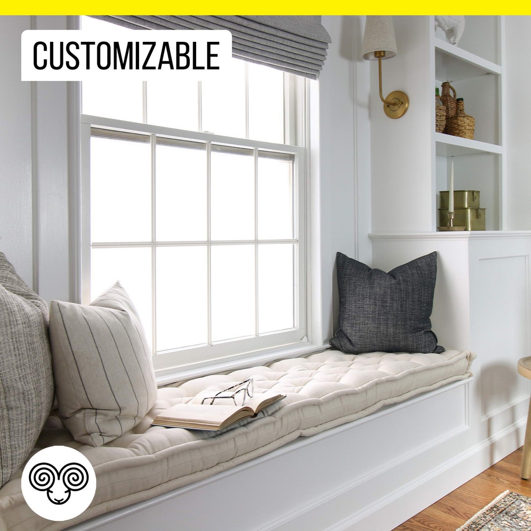 3 Tufted Wool Seat Cushion Made to Order From Organic and Oeko tex Fabrics Wool Fully Customizable Etsy