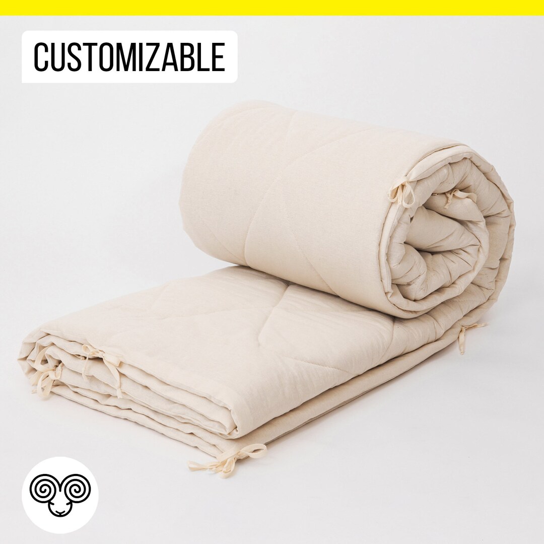 Two Paired Wool Duvet Inserts / Twin, Queen, King Size / Natural, Non