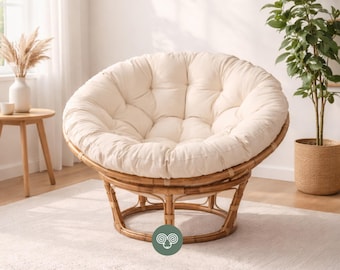 Wool Papasan Cushion – Custom Handmade Chair Cushion with Cotton Lining