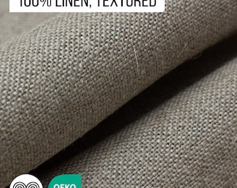 100% Linen Fabric, Textured / Oeko-Tex certified  / by the yard or meter / Width 150 cm ( 59" )