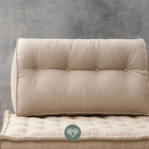 Cojín triangular para la espalda – Almohada de apoyo de lana acolchada, tamaño personalizado.