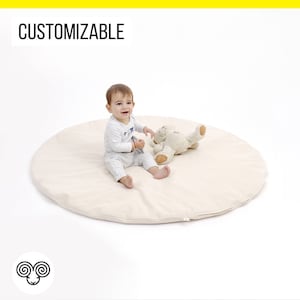 Round Wool Play Mat with Washable Cover / Made to order from Organic and Oeko-Tex Fabrics & Wool / CUSTOM SIZE on request