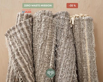 Handwoven Linen Cotton Rug – Natural Zero Waste Area Rug