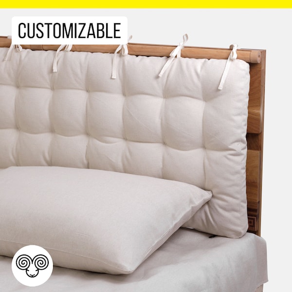 Wool Tufted Headboard Cushion / Handmade, All-Natural / Oeko-Tex Certified Wool Filling & Fabrics / Any Size on Request