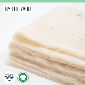 100% Organic Wool Batting / By the Yard / GOTS Certified / Perfect for DIY Decoration, Arts & crafts, Upholstery, Insulation