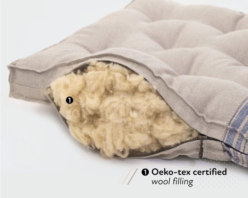 2 Tufted Wool Seat Cushion / Made to Order From Organic Etsy