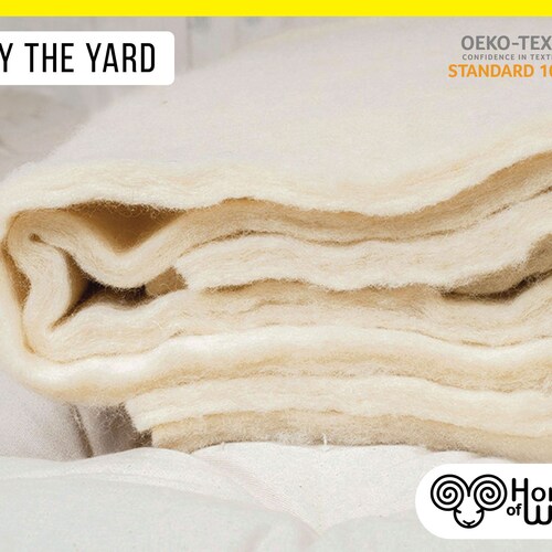 100 Organic Wool Batting / by the Yard / GOTS Certified / Etsy