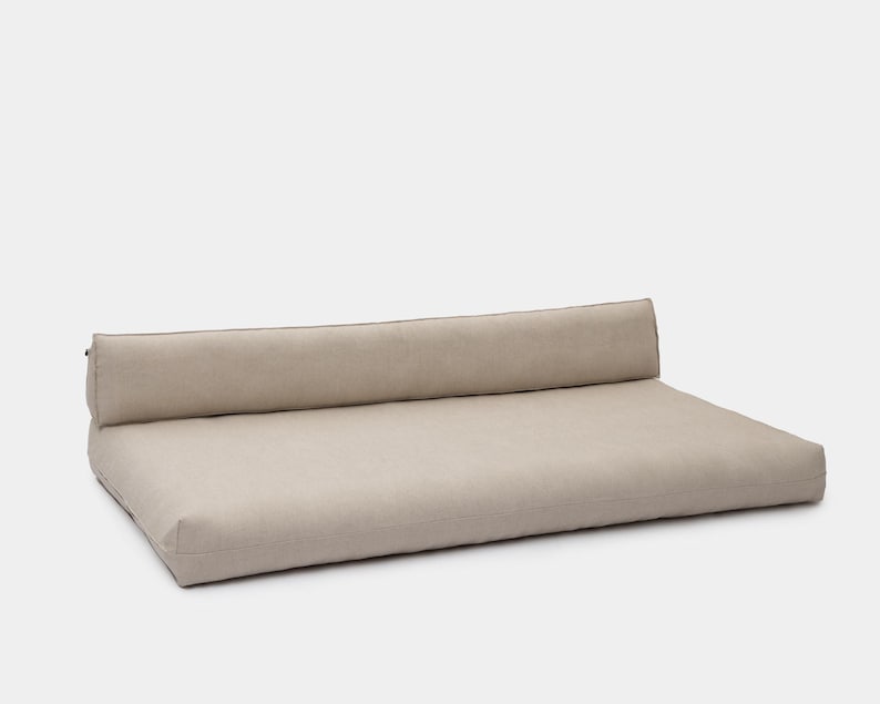 Wool Frameless Couch – Custom Natural Floor Sofa with Removable Cover image 2